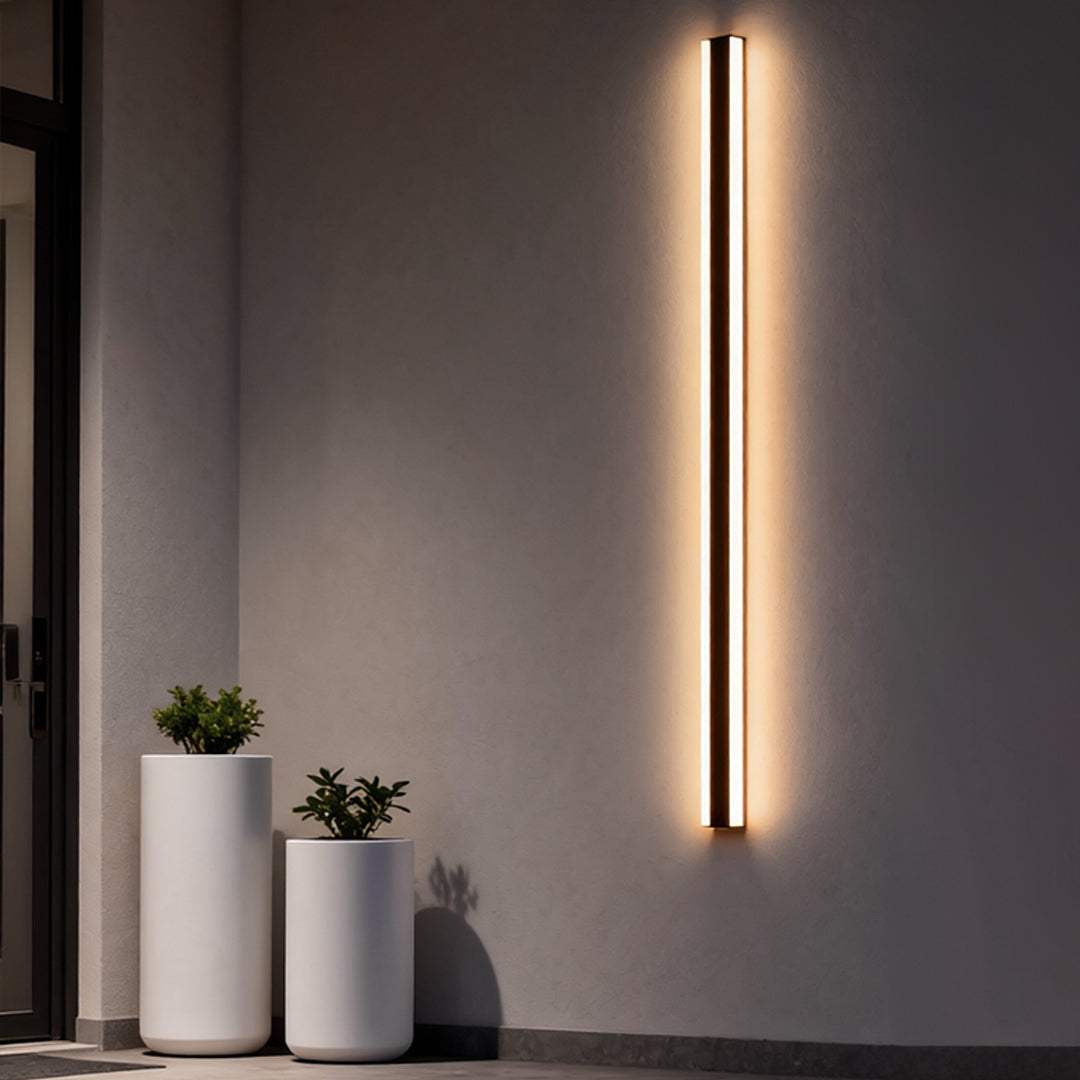 Brighten your living area with RGB wall light modern linear waterproof LED metal light, sleek and stylish for modern interiors.