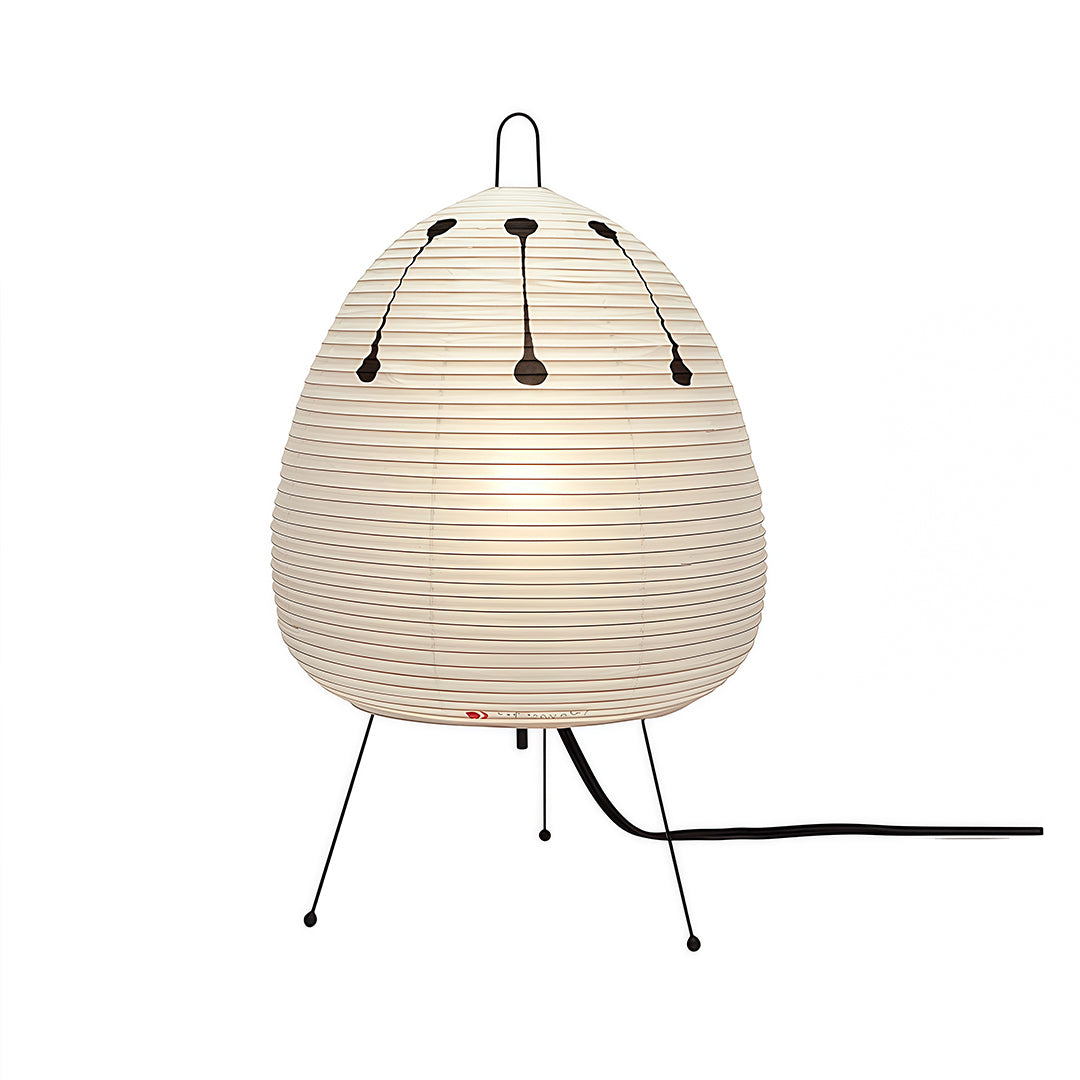 Rice paper table lamp with off-white shade, stylish and traditional Japanese-inspired lighting