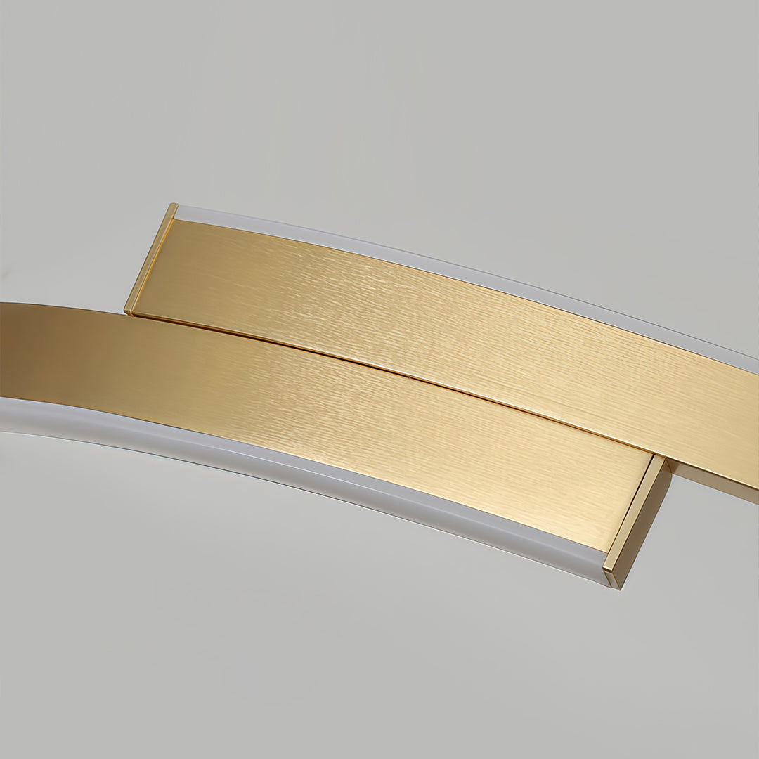 Ring chandelier brass with adjustable rings, front view of the smart design.