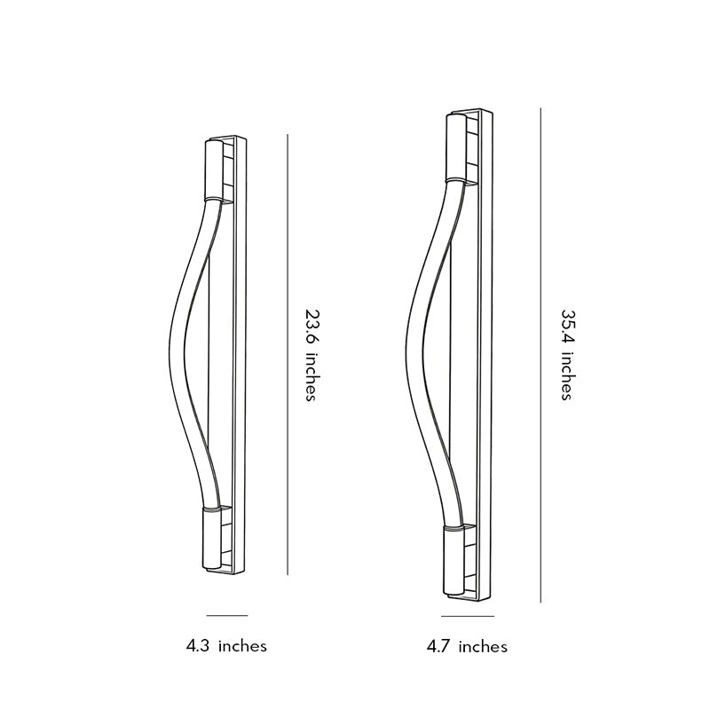 Technical diagram showing dimensions and structure of rope wall sconce light models.