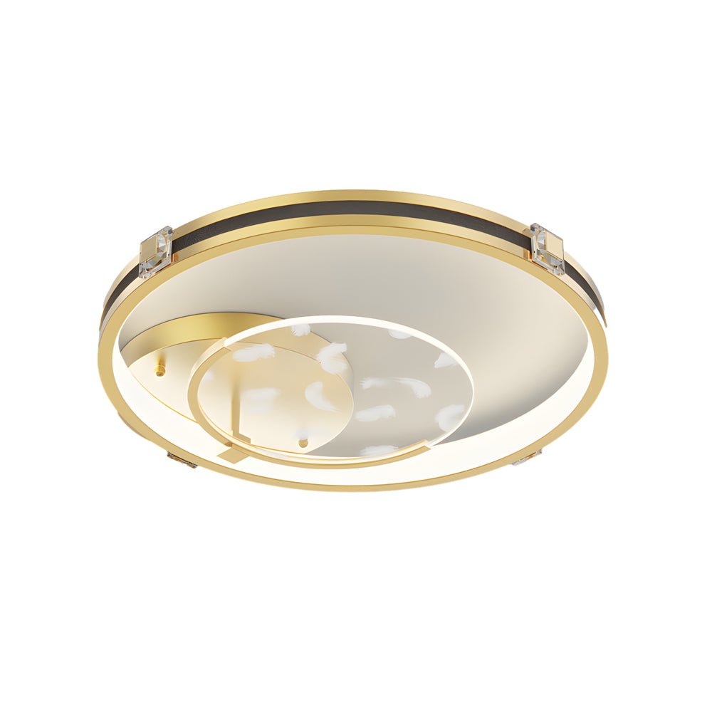 Round Acrylic Feathers Three Step Dimming LED Modern Ceiling Light Fixture