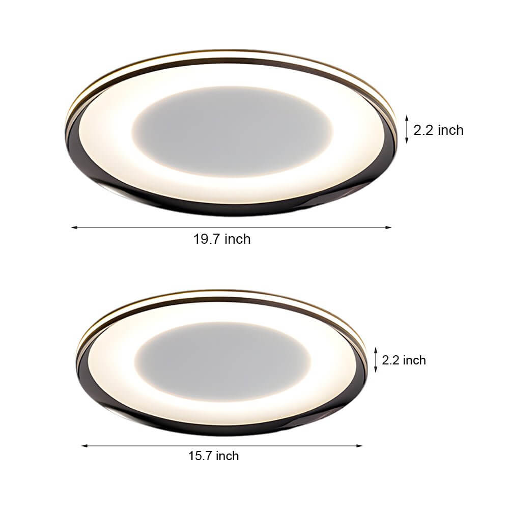 Round Black LED Flush Ceiling Light