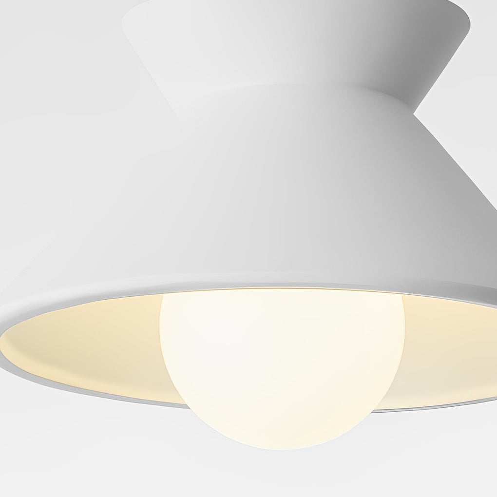 Round industrial bulkhead light with ribbed glass diffuser shown on white background.