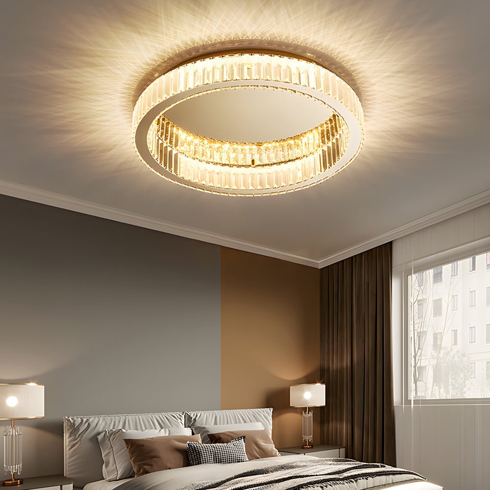 Round Crystal Stepless Dimming LED Luxury Post - Modern Ceiling Light Fixture