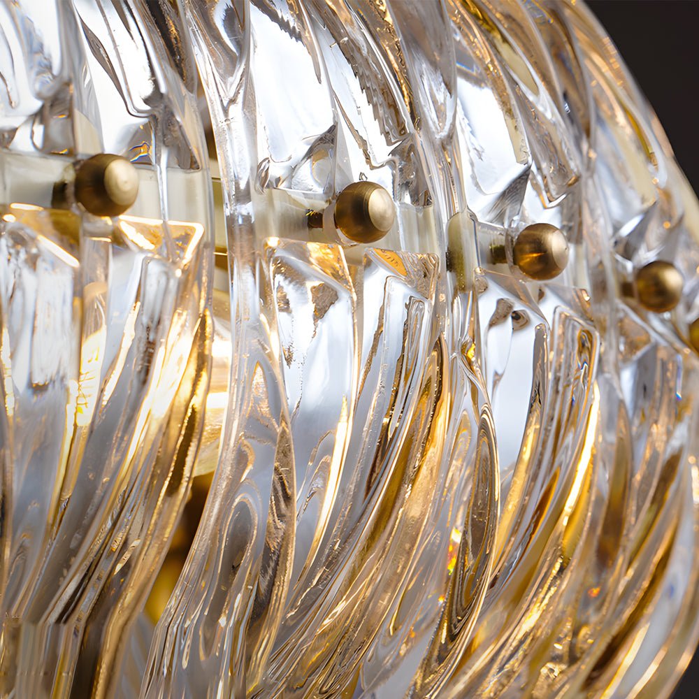 Round Glass Luxury 3 Step Dimming Simple Long Post - Modern Chandelier