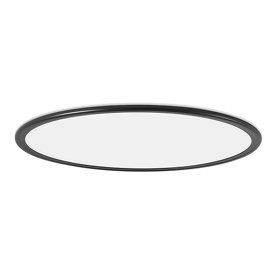 Round LED ceiling light featuring white trim