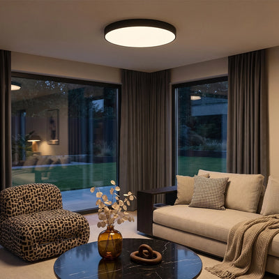 Sizable Flush Mount Ceiling Light Black with Light Source and Surface Color Customization
