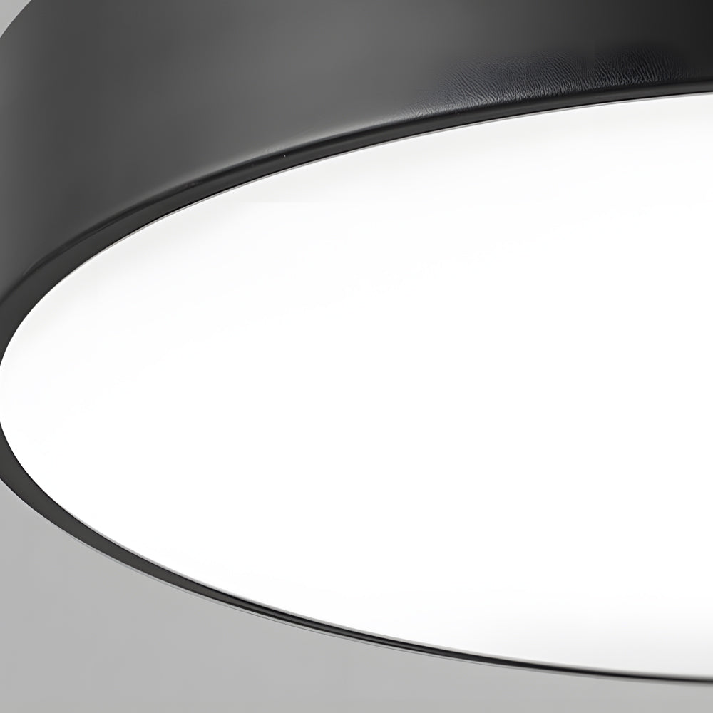 Single round pendant light with black finish