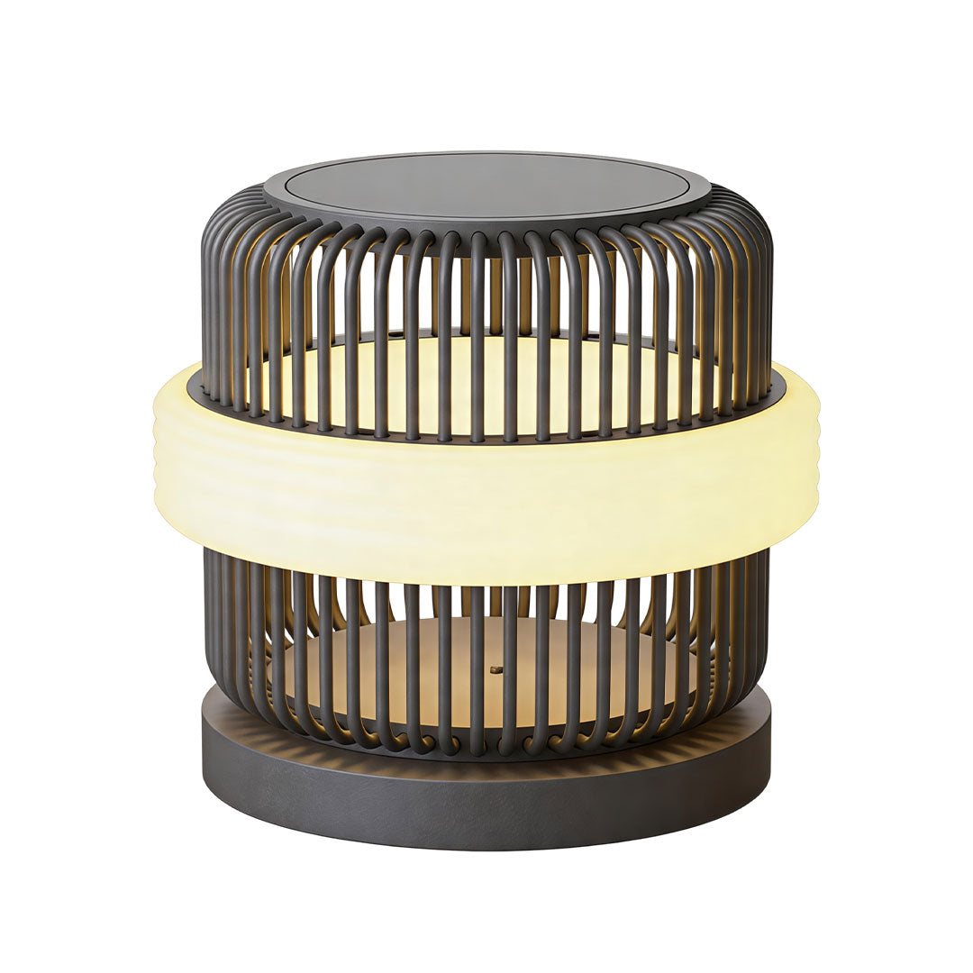 Round pillar lights outdoor product image with compact cylindrical design on white background.