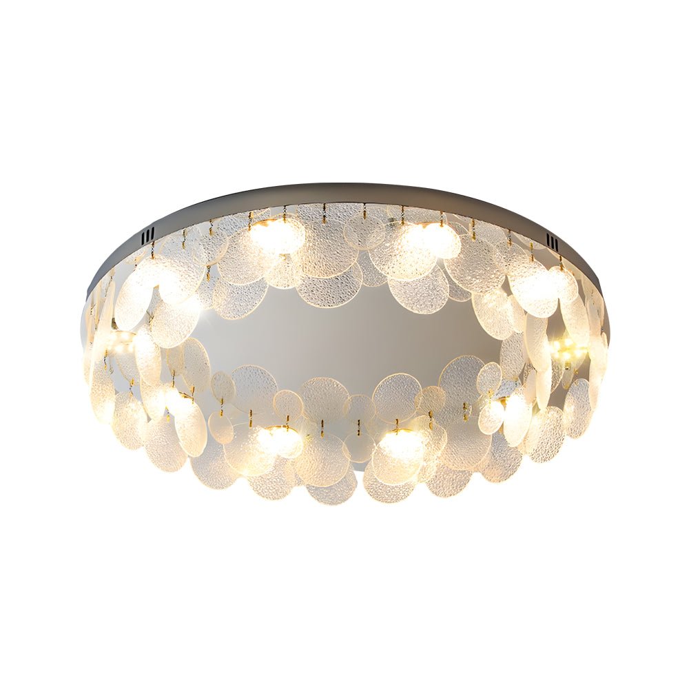 Round Small Glass Seashells 3 Step Dimming Simple Post - Modern Ceiling Lamp