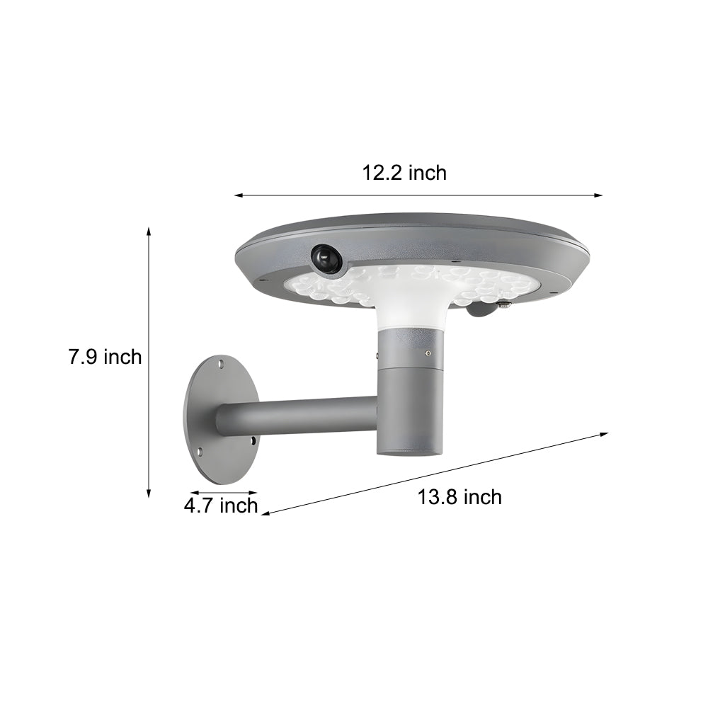 Round Solar - Powered LED Outdoor Wall Light with Motion Sensor