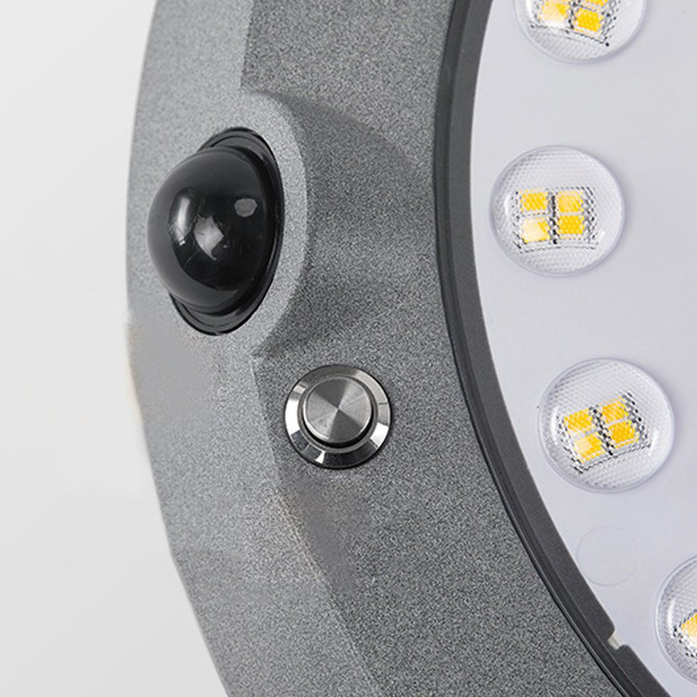 Round Solar - Powered LED Outdoor Wall Light with Motion Sensor