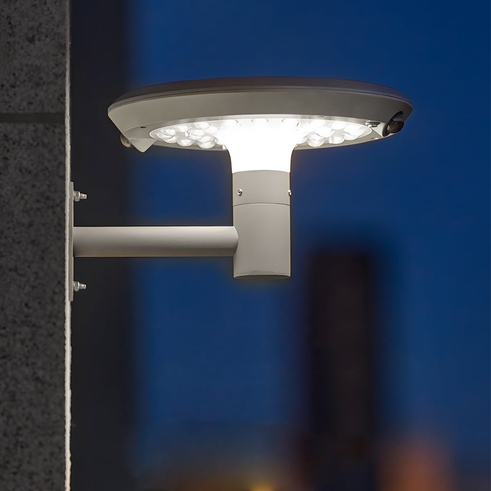 Round Solar - Powered LED Outdoor Wall Light with Motion Sensor
