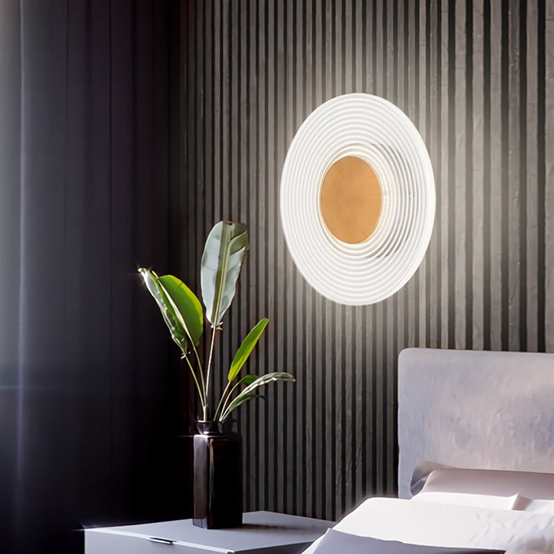 Led Strips For Rounded Wall Round Stripes Grid Pattern Acrylic LED Simple Creative Modern Wall Lamp ...