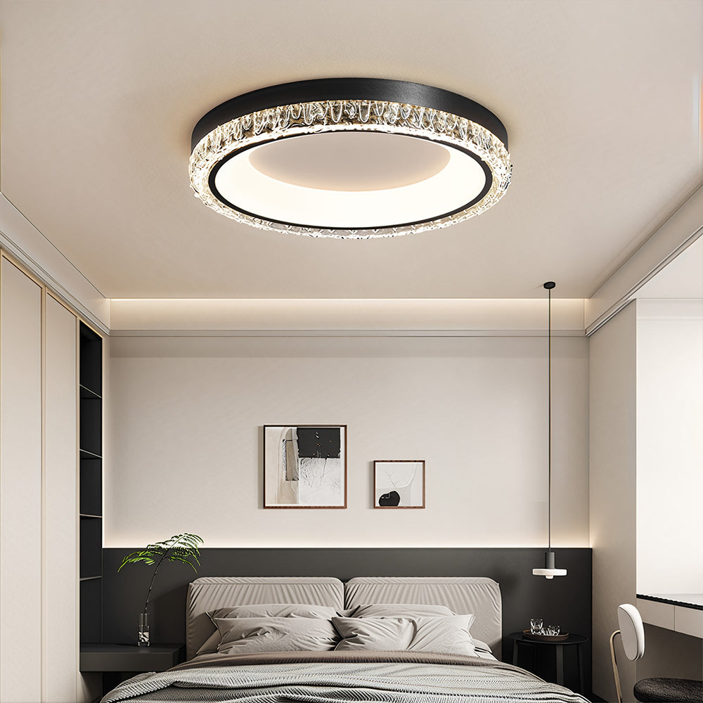 Black modern flush mount ceiling light