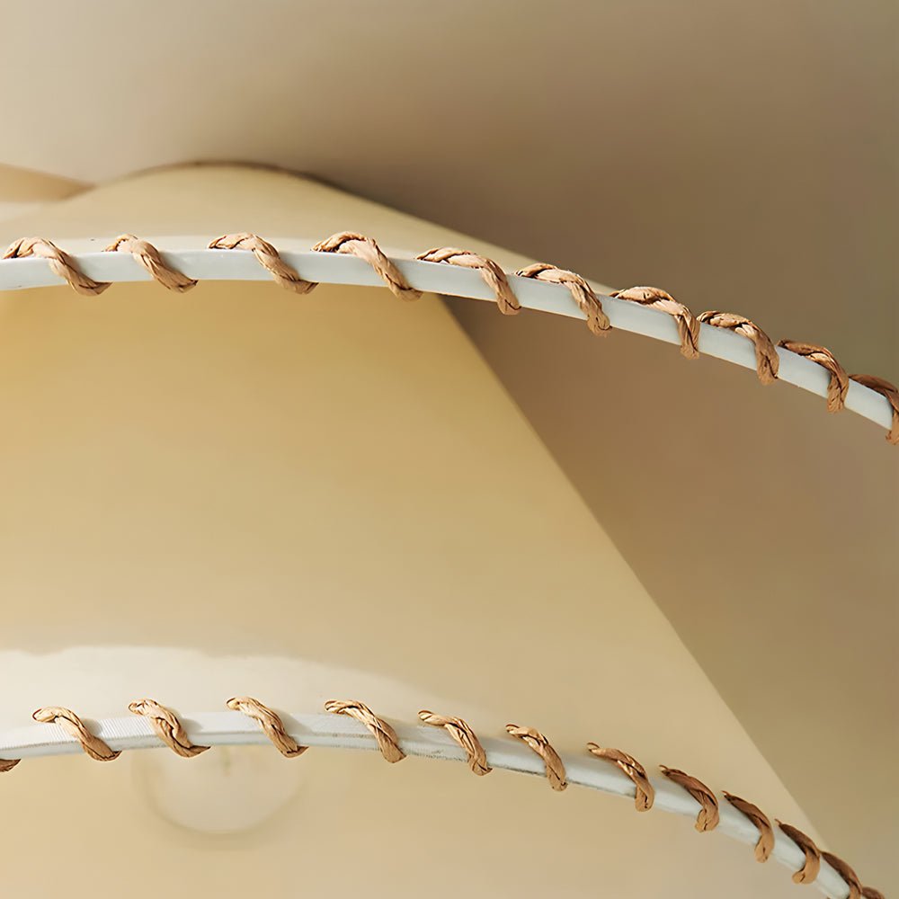 Rustic 3 Tiers Parchment Pendant Light 1 - Light Hanging Lamp with Fabric Shade