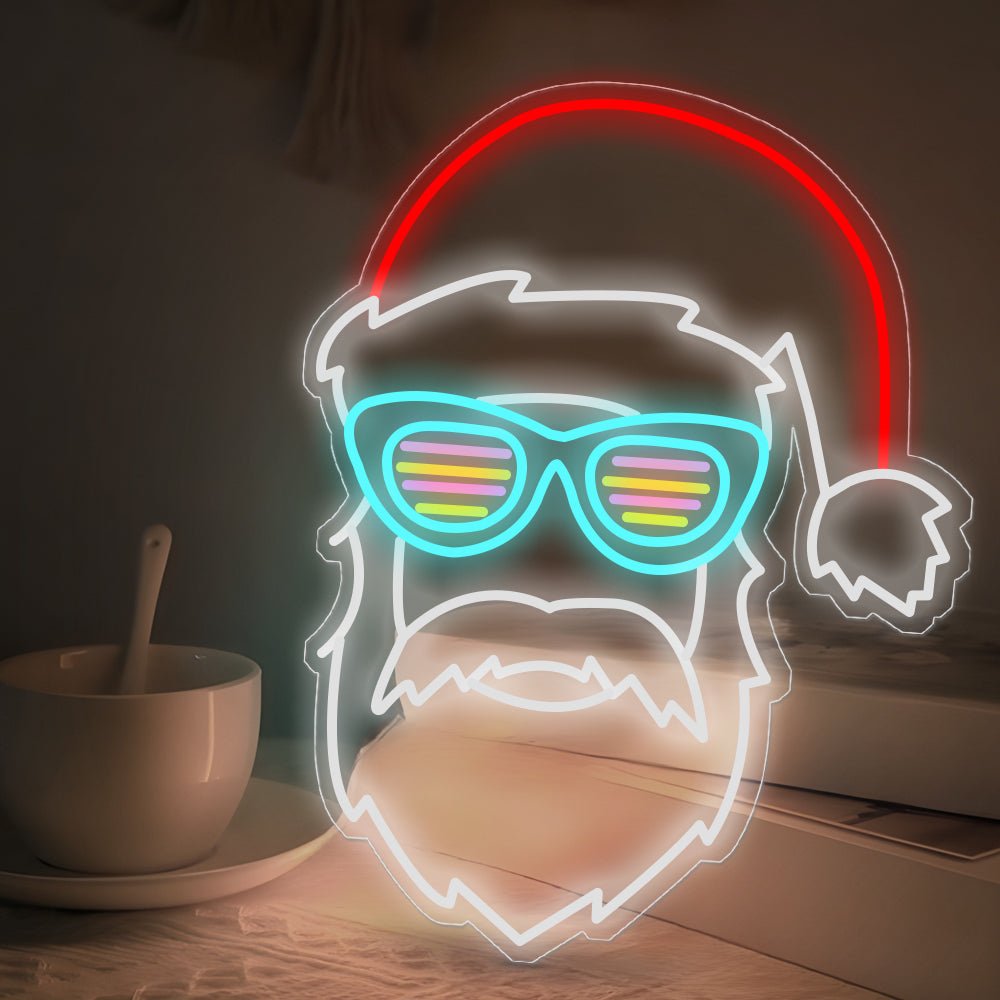 Santa Claus with Glasses Luminous Decoration Dimmer LED Neon Signs