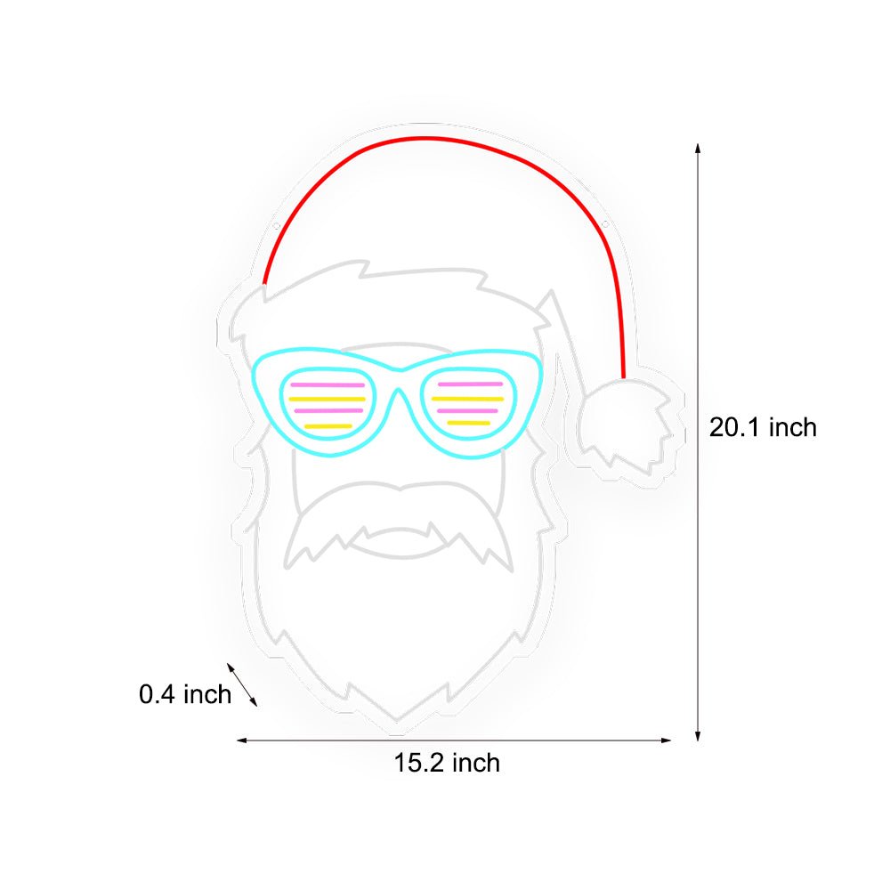 Santa Claus with Glasses Luminous Decoration Dimmer LED Neon Signs