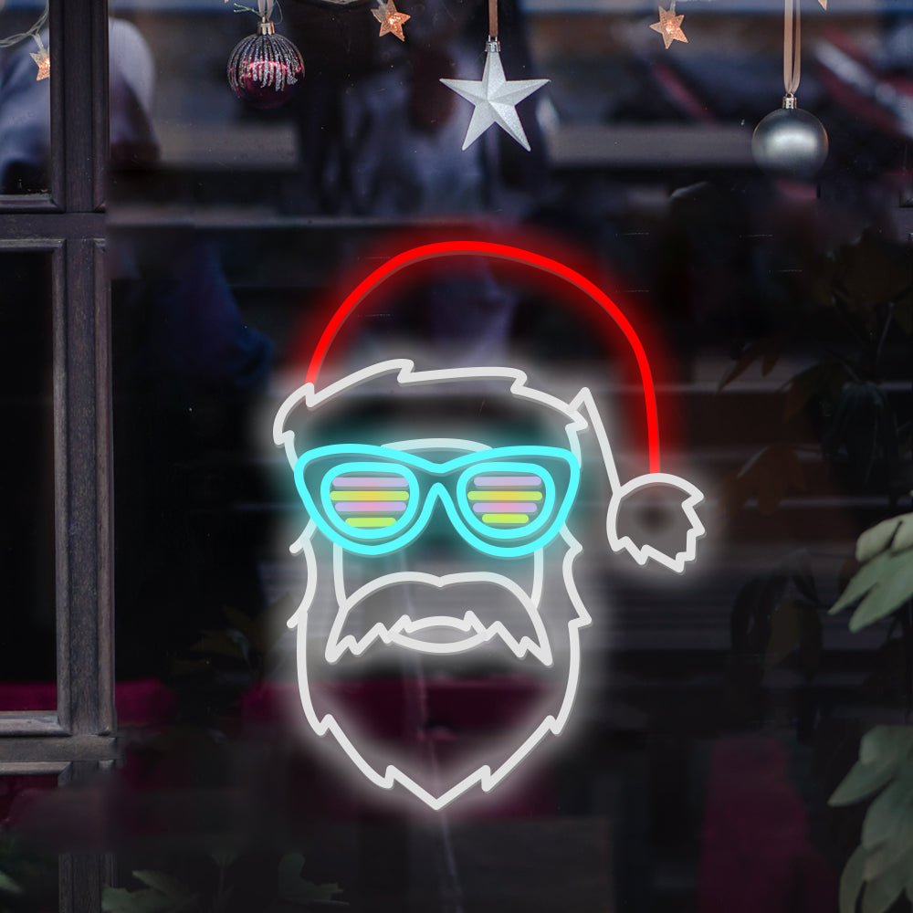 Santa Claus with Glasses Luminous Decoration Dimmer LED Neon Signs