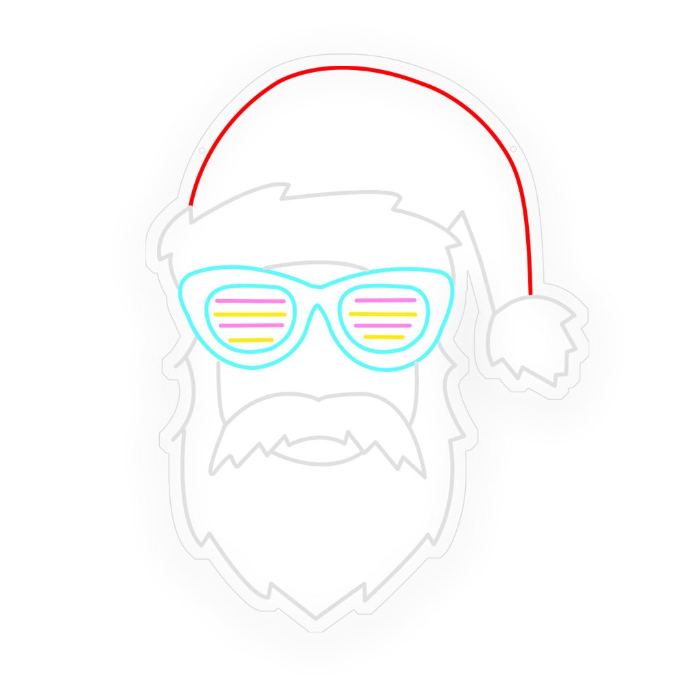 Santa Claus with Glasses Luminous Decoration Dimmer LED Neon Signs