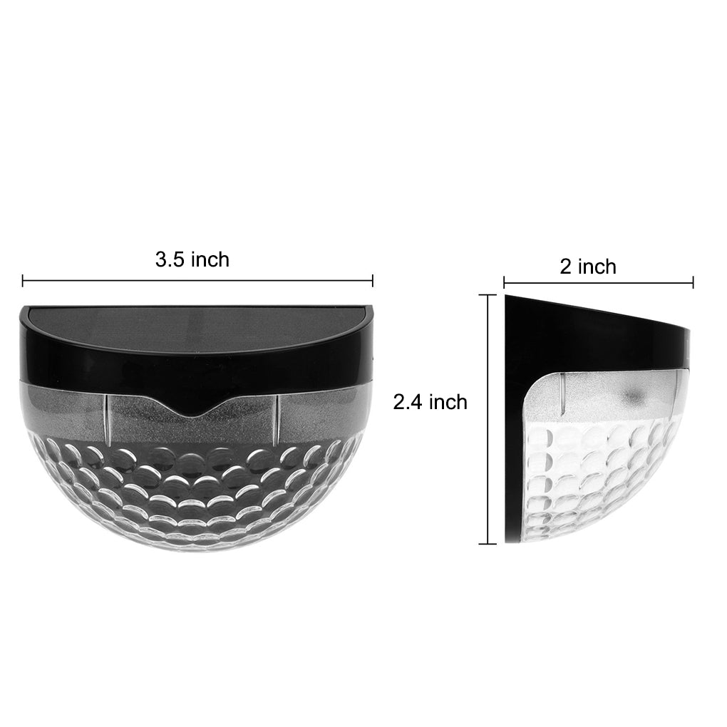 Waterproof solar fence lights with semi-circular design and textured surface, providing durable outdoor illumination