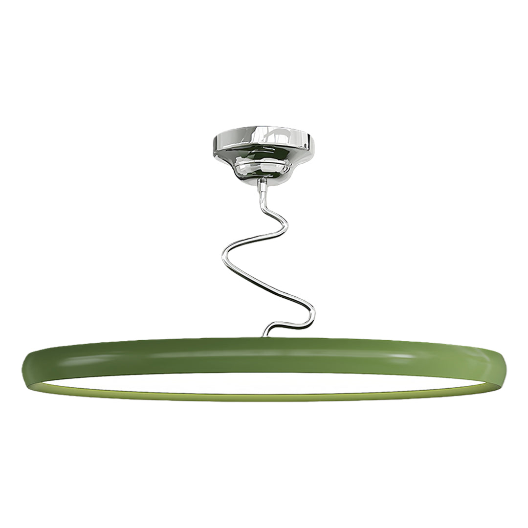 Modern semi flush mount ceiling light illuminating cozy bedroom with cream tones and soft textiles