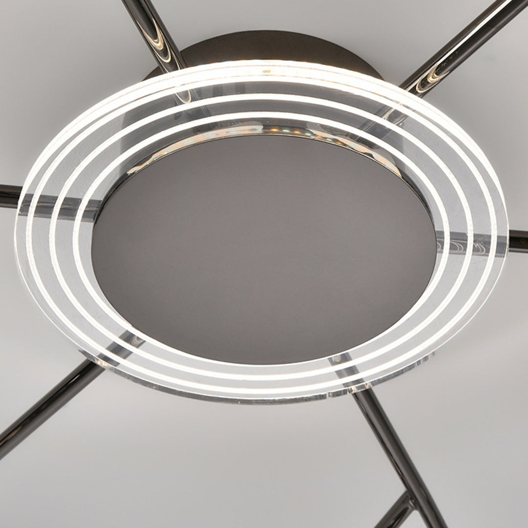 Large semi flush mount lighting detail showing mounting hardware and connection points for ceiling installation