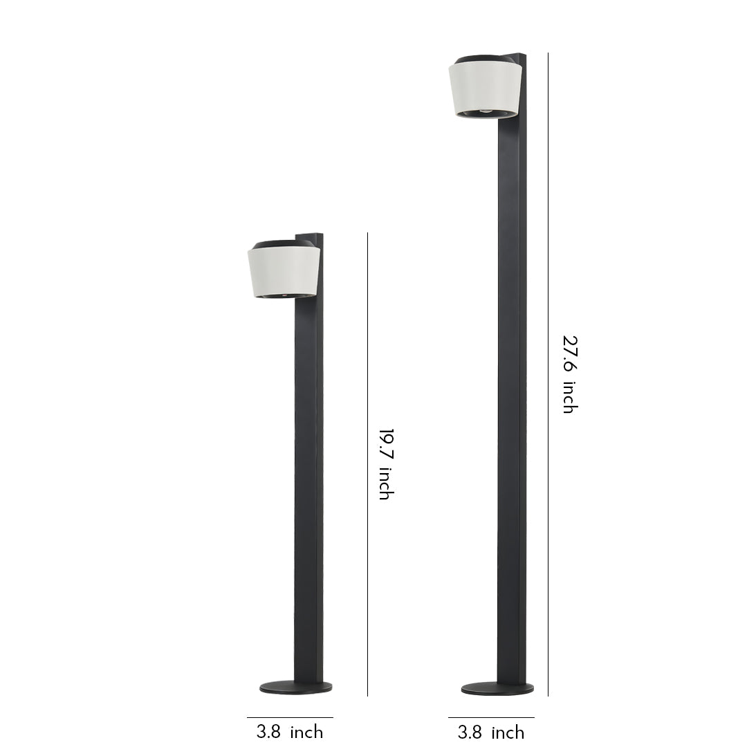 A set of slim modern garden lights path fixtures in different heights displayed on a clean white background.