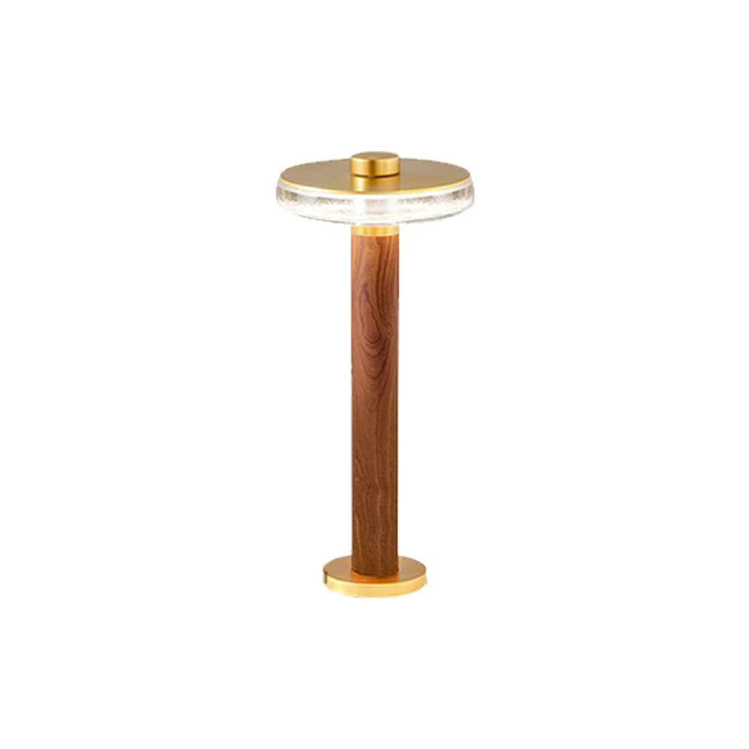 Short bronze landscape pathway lighting fixture with circular top and clean modern profile.