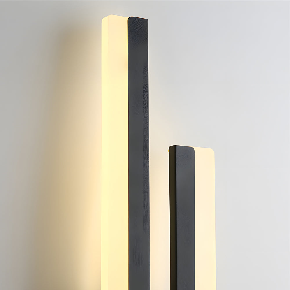 Contemporary side vanity light for bathroom with integrated LED strips, perfect for creating a bright and modern look.