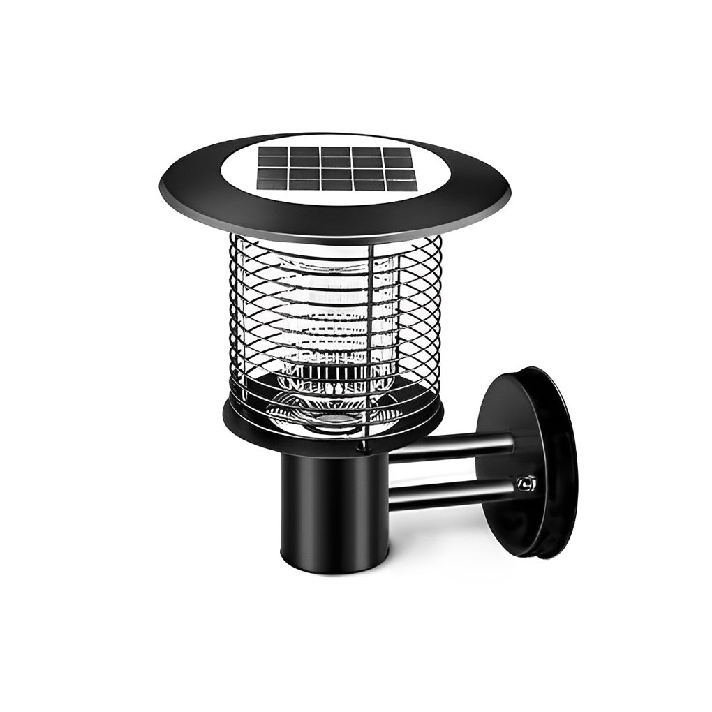 Silver wall mounted solar light bug zapper product image.