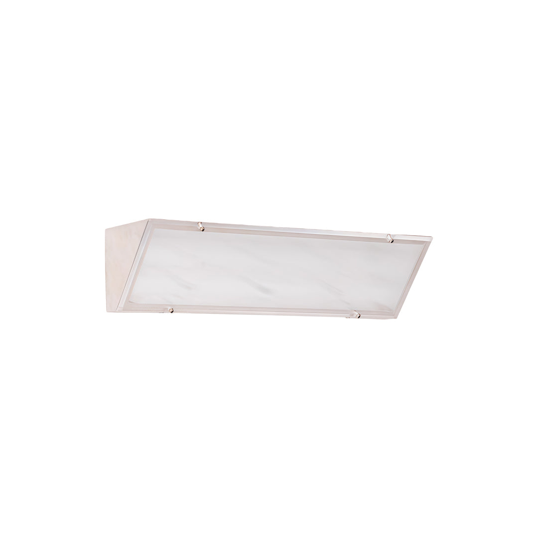 Slim rectangular silver wall lights with marble-inspired diffuser displayed on a clean white background.