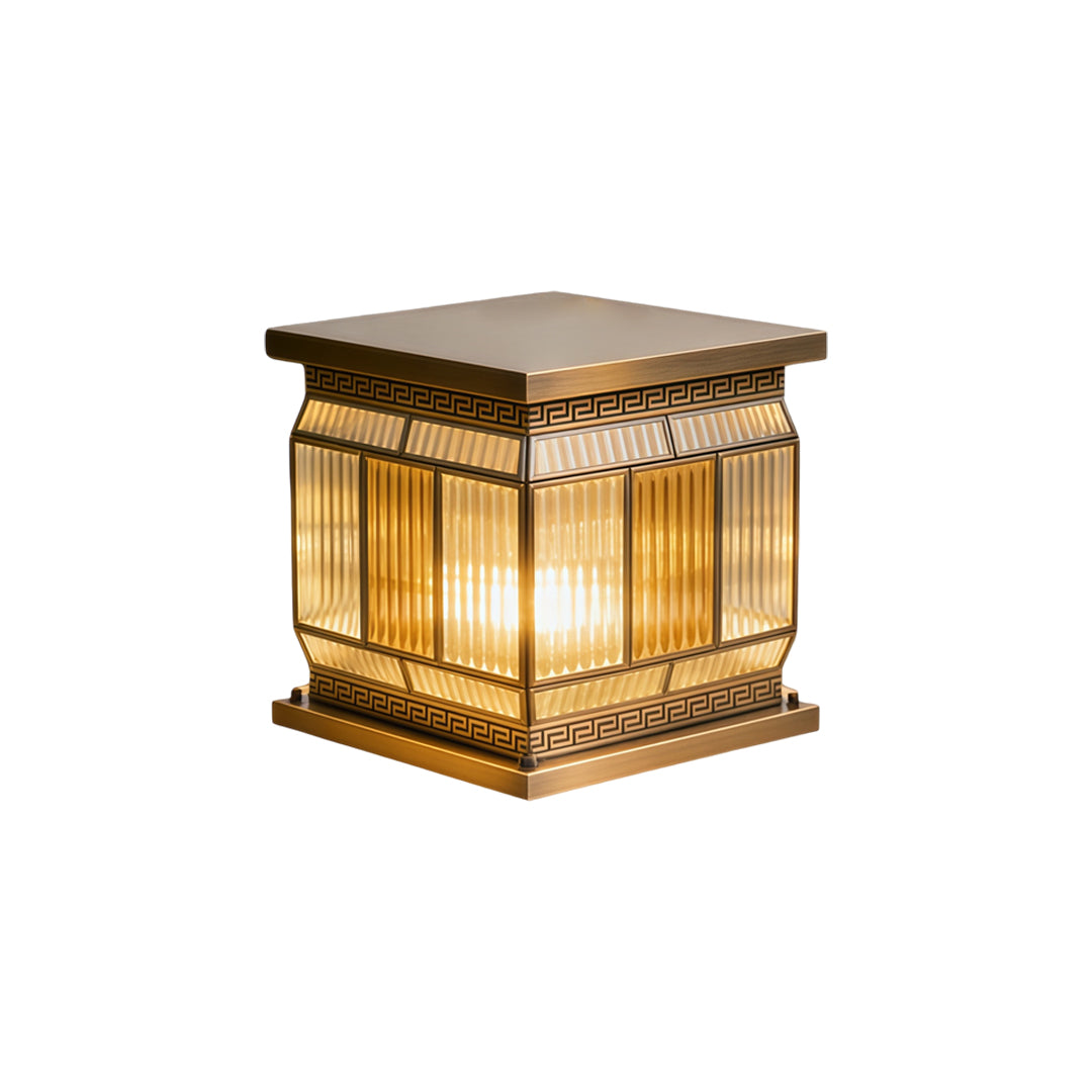 Silver wall lights outdoor lantern displayed on white background with classic square pillar design.