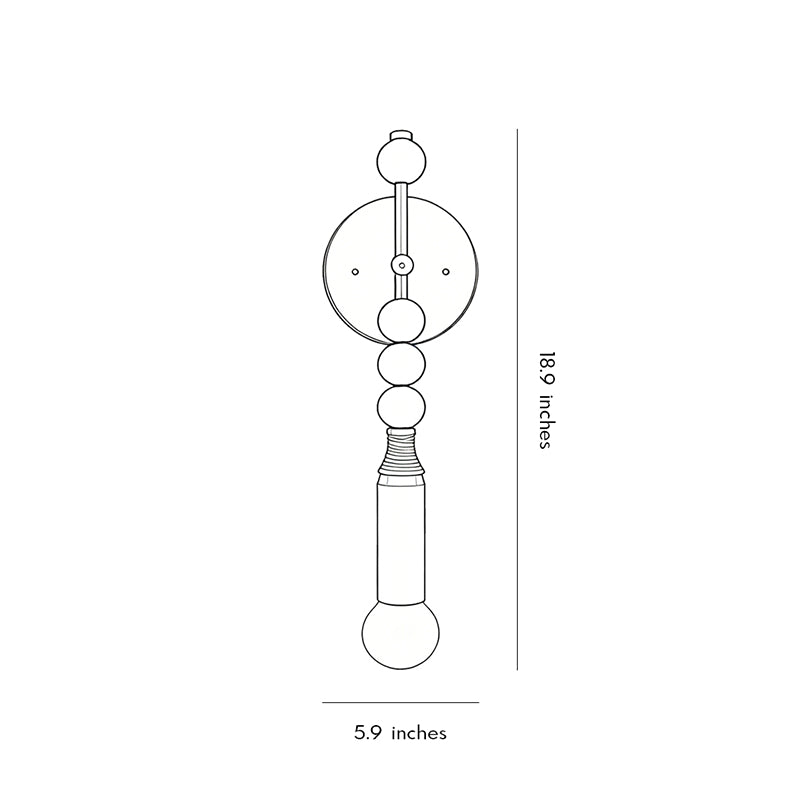 Technical drawing of silver wall lights showing dimensions and decorative vertical wall sconce structure.