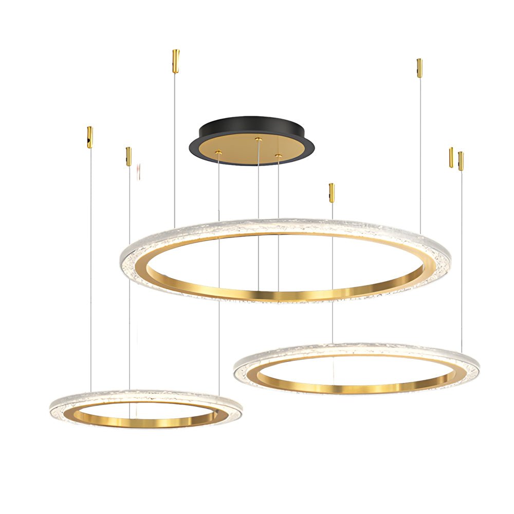 Simple Circular Rings Luxury Three Step Dimming Nordic Ceiling Light Fixture