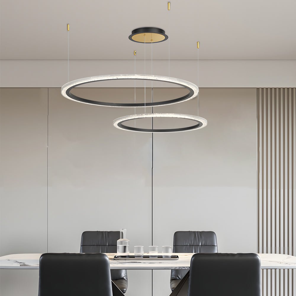 Simple Circular Rings Luxury Three Step Dimming Nordic Ceiling Light Fixture