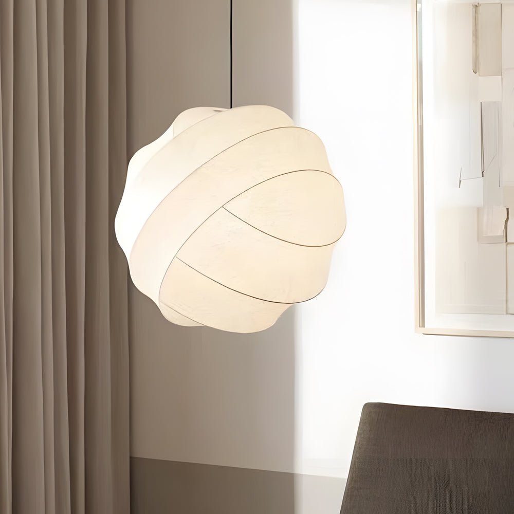 Simple Iron Silk Fabric Ball Wabi - Sabi Creative Japanese Style Chandeliers