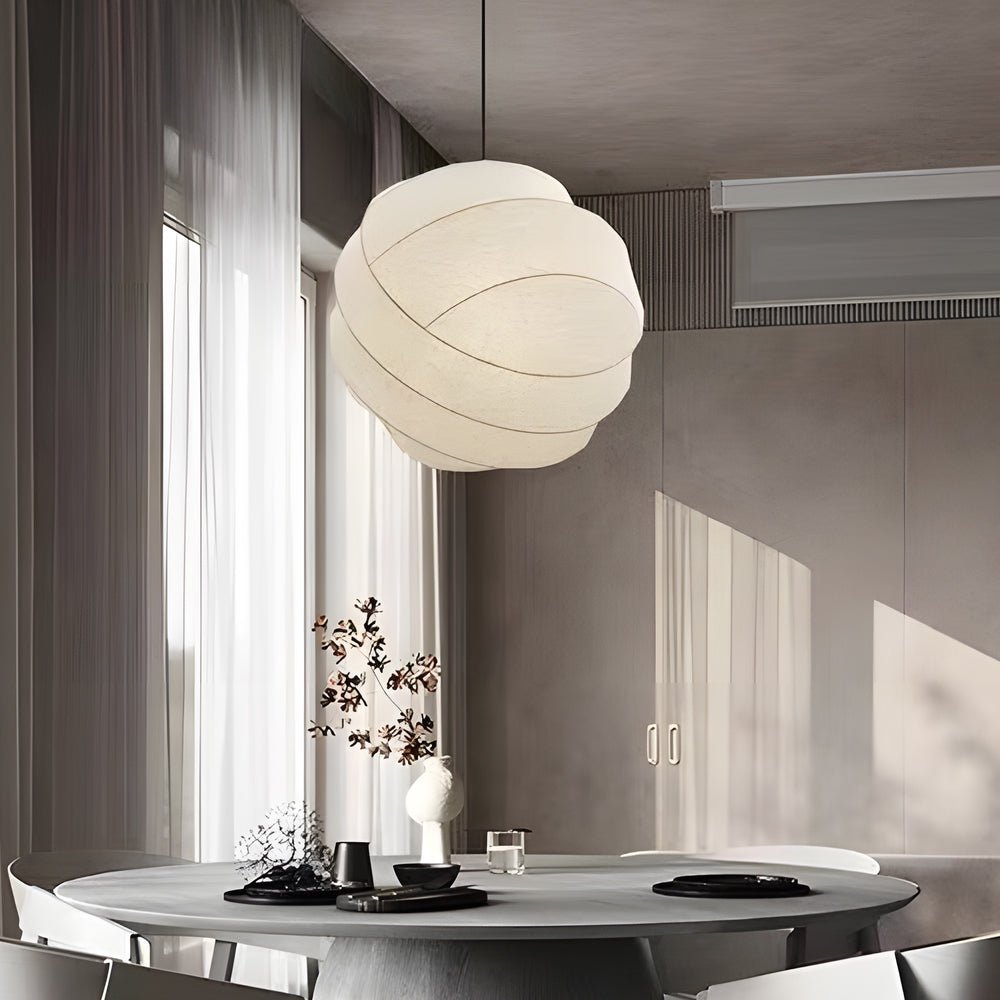 Simple Iron Silk Fabric Ball Wabi - Sabi Creative Japanese Style Chandeliers