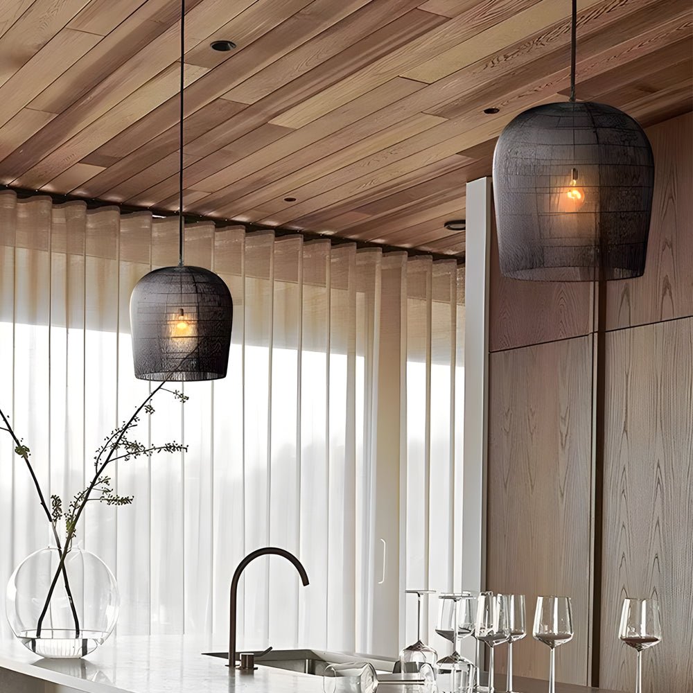 Simple Iron Woven Wabi - Sabi Zen Lanterns Japanese Style Chandelier