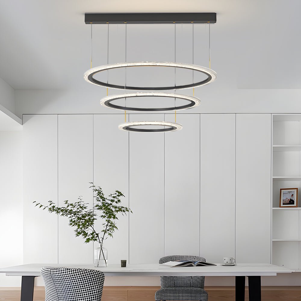 Simple Ring Three Step Dimming Circles Modern Chandelier Hanging Lights
