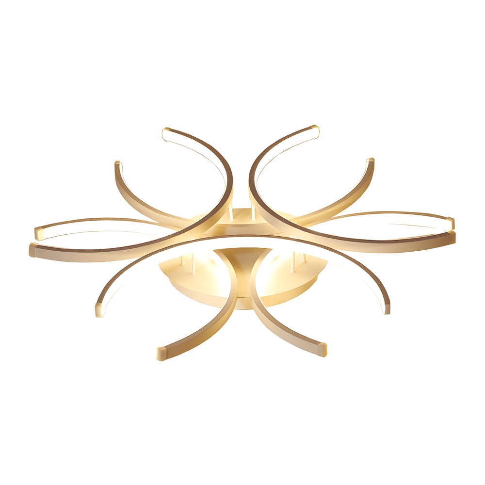 Simple Semi - Circle Lines Flower LED Dimmable Modern Ceiling Light Fixture