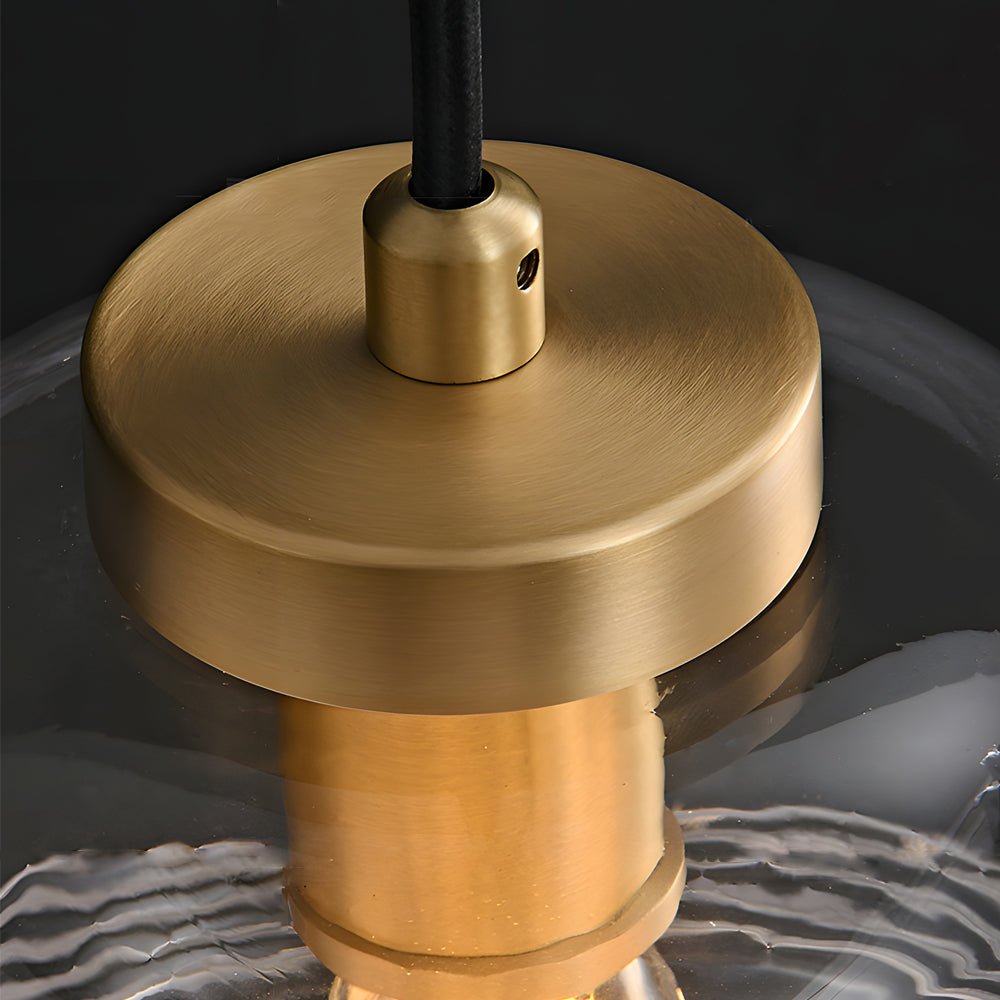 Simple Semi - Threaded Glass Three Step Dimming Copper Modern Pendant Lights