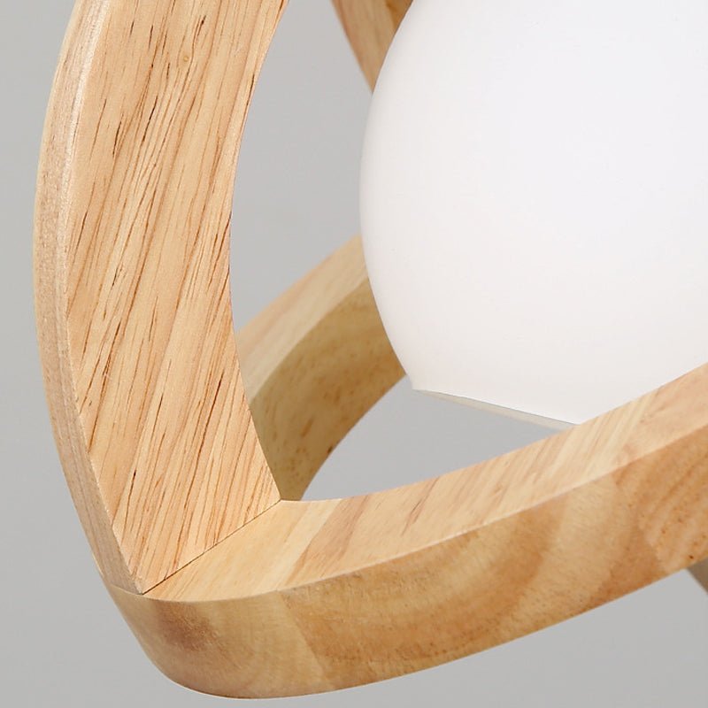 Simple Wood Glass LED Three Step Dimming Wabi - Sabi Japanese Pendant Lights