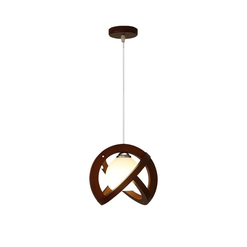 Simple Wood Glass LED Three Step Dimming Wabi - Sabi Japanese Pendant Lights