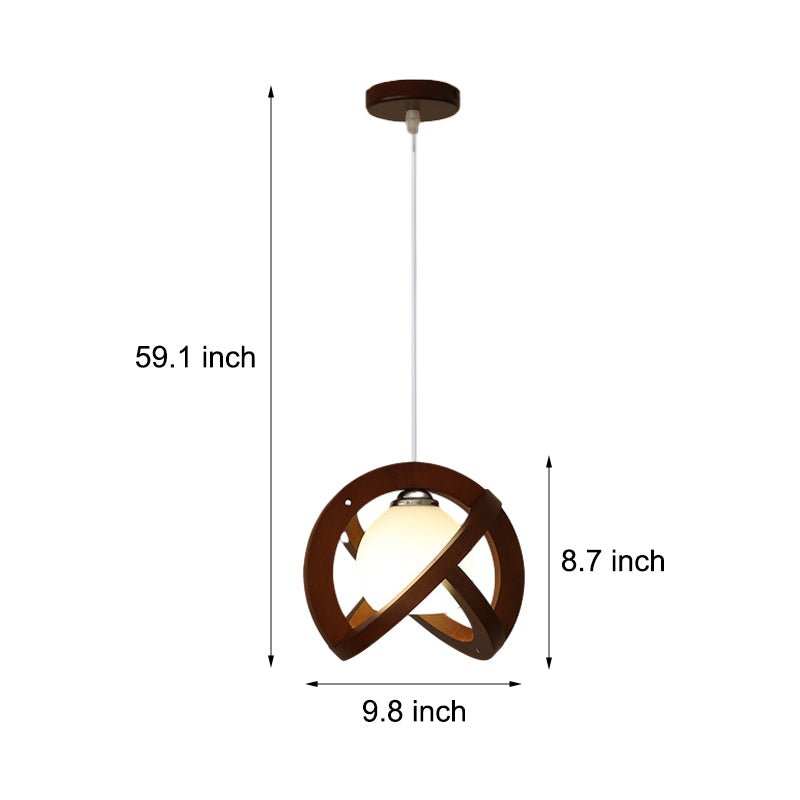 Simple Wood Glass LED Three Step Dimming Wabi - Sabi Japanese Pendant Lights