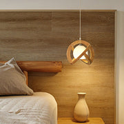 Simple Wood Glass LED Three Step Dimming Wabi - Sabi Japanese Pendant Lights