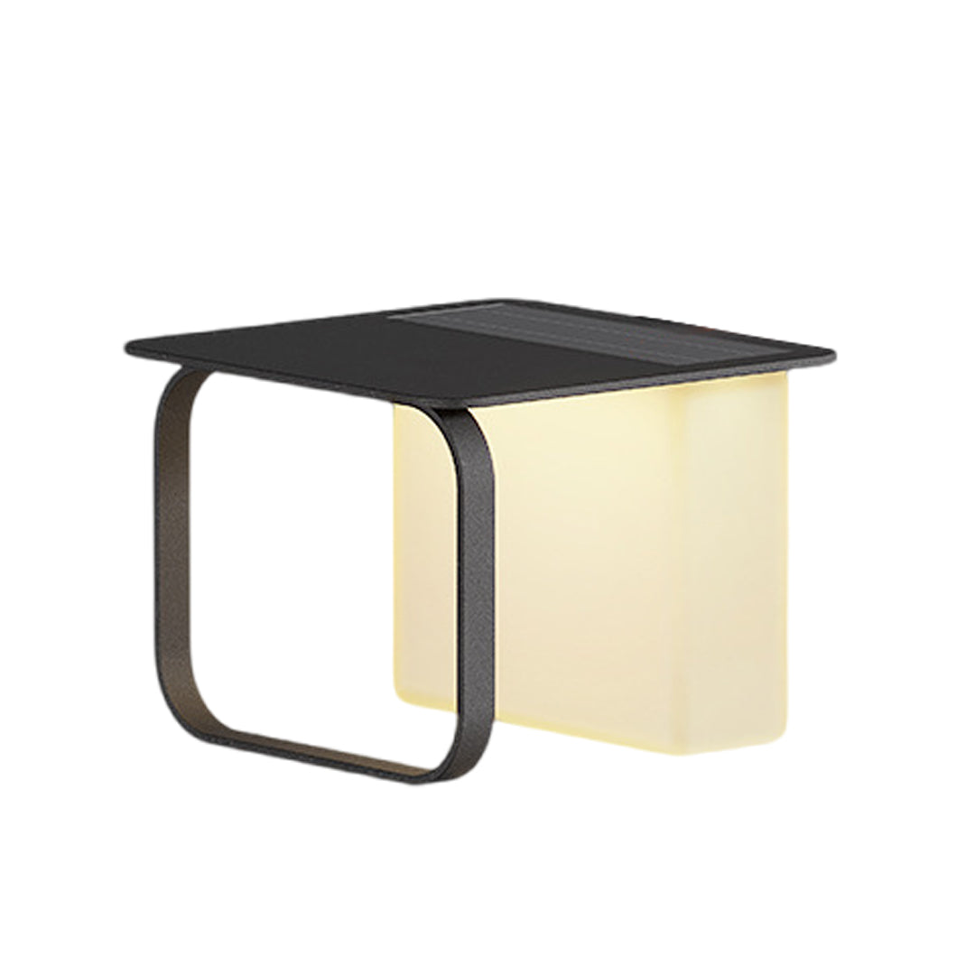 Single cubic outdoor light with rounded corners, handheld light simplicity in elegant white design