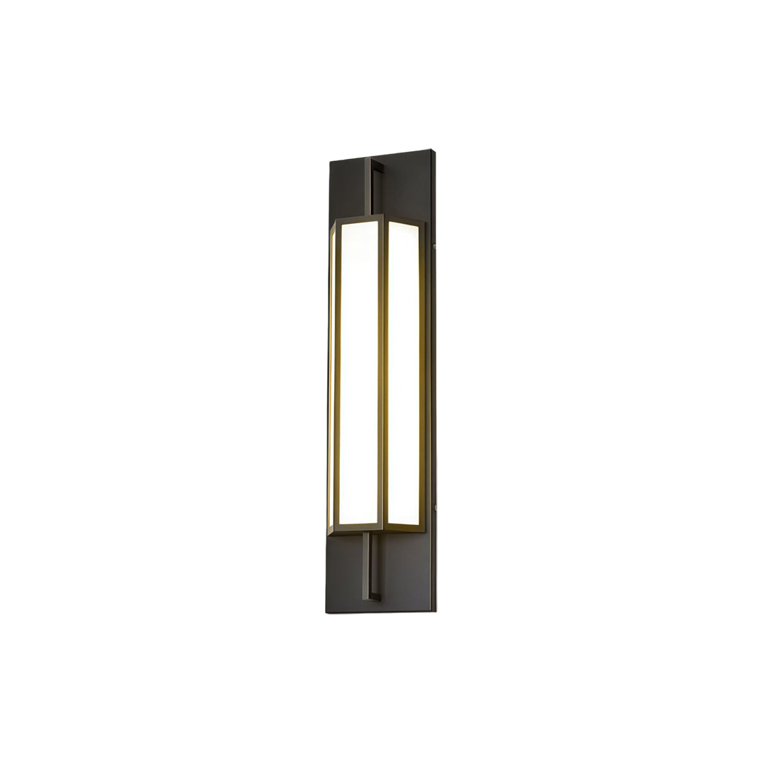 Single modern Large Outdoor Wall Light fixture isolated on white background with slim vertical rectangular design.