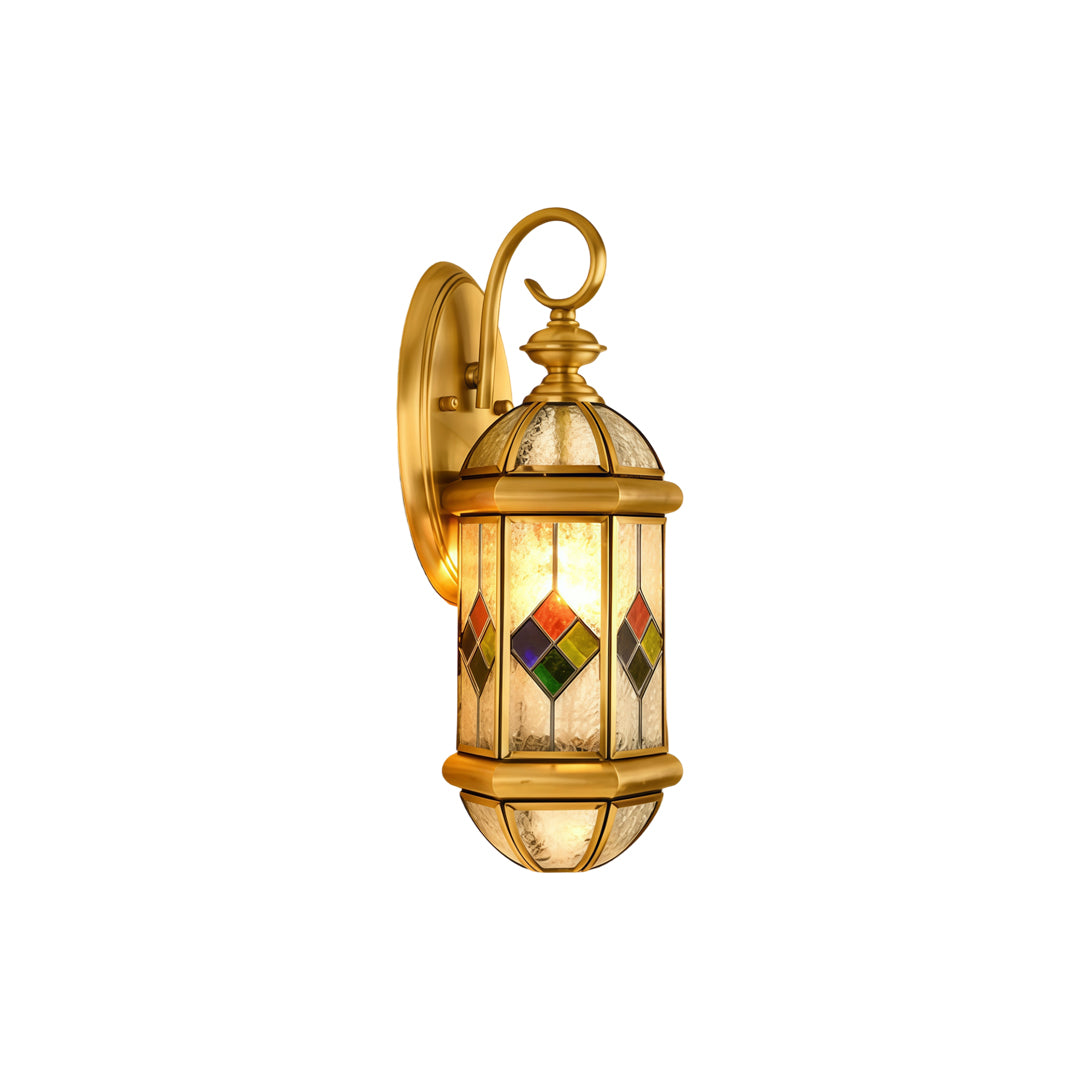 Single Outdoor Lantern Wall Lights fixture isolated on white background with traditional hanging lantern design.