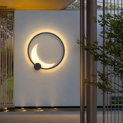 Decorative Outdoor Wall Lights Gray Waterproof Ring Crescent Lamp
